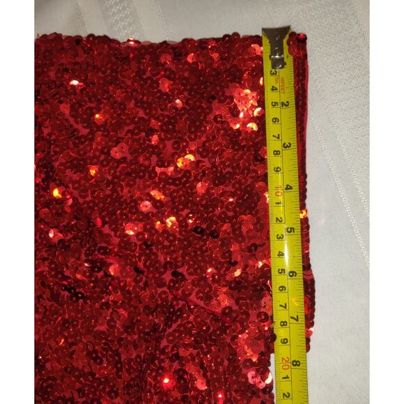 Maner Red Sequinned Top PLUS Sz 4 XL Heavily Embellished Stretchy Holiday Lined - Picture 16 of 16